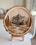 Holzscheibe mit Foto als 3D-Gravur