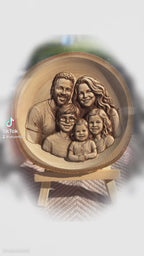 Holzscheibe mit Foto als 3D-Gravur
